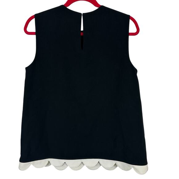 Victoria Beckham Target Women Medium Black Sleevless White Scallop Trim Chic - Picture 3 of 13